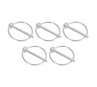 PATIKIL M4.5x45 mm Perni Lynch Per Trattore Con Anello 5 Pcs Kit Assortimento Resistente Perni Di Blocco Clip Per Trattori Rimorchi Autocarri Agricoli Tosaerba Tono Argento