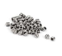 PATIKIL M4 x 4mm Cono Punta Esagonale Presa Grub Vite, 50pz 304 Acciaio Inox Set Viti per Asciugamani Porta Porta Manopola, Argento Tono