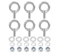 PATIKIL M5 x 12mm Bullone Ad Occhio Con Dado, 6 Pezzi 304 Acciaio Inossidabile Bullone Ad Occhio Per Sollevamento Vite Per Appendere, Argento