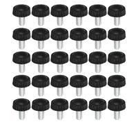 PATIKIL M5x10mm Testa Zigrinata Viti, 30pz Maschio Filettatura Tondo Serraggio Viti Manopole Mano Impugnatura Bulloni Montaggio Elementi Fissaggio per Illuminazione Mobili Ferramenta Nero
