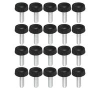 PATIKIL M5x16mm Vite a Testa Zigrinata, 20pz Manopola di Bloccaggio Tondo Serraggio Viti Manopole Bulloni Montaggio Elementi Fissaggio per Illuminazione Mobili Ferramenta Nero