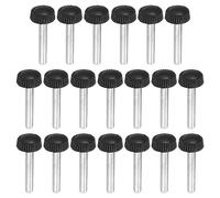 PATIKIL M5x30mm Vite a Testa Zigrinata, 20pz Manopola di Bloccaggio Tondo Serraggio Viti Manopole Bulloni Montaggio Elementi Fissaggio per Illuminazione Mobili Ferramenta Nero