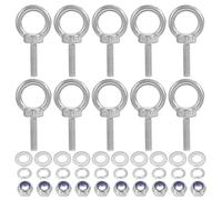 PATIKIL M6 x 25mm Anello A Vite Con Dado, 10 Pezzi 304 Acciaio Inossidabile Anello Di Sollevamento Vite Per Appendere, Argento