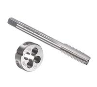 PATIKIL M8 x 1.25 Maschiatura & Dado Set, 1pz Vite Filo Metrico Maschiatura Sinistra Mano Macchina Alta Velocità Acciaio e 1pz Rotondo Filettatura Sinistra Mano Matrice Lega