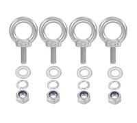 PATIKIL M8 x 20mm Occhiello con Dado, 4 Pezzi 304 Acciaio Inossidabile Occhiello Sollevamento Vite Filettata per Sospensione, Argento