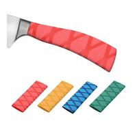PATIKIL Manico Coltello Taglio Termorestringente 2.2"x4.9", 4Pz Avvolgimento Antiscivolo per Coltello da Cucina, x Pattern Rosso/Giallo/Blu/Verde