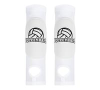 PATIKIL Manicotti Pallavolo, 1 Coppia Manicotti Avambraccio con Cuscinetti Protezione Cuscinetti per Braccia Pallavolo Foro Pollice per Giovani Uomini Donne, Bianco