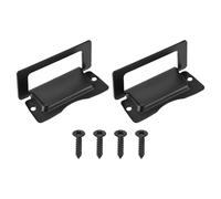 PATIKIL Maniglia A Scomparsa Per Porta, 2 Pezzi A Scomparsa Invisibile Con Viti Per Mobile Porta Cassetta Degli Attrezzi Contenitore Casa Arredamento, Nero