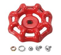 PATIKIL Maniglia per Rubinetto Esterno Foro Asta Quadrata 5x5mm, Maniglia Rotonda in Acciaio Fuso per Sostituzione Maniglia Rubinetto Acqua con Viti Spacer, Rosso