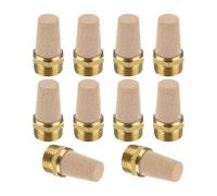 PATIKIL Marmitta Pneumatico G 1/2, 10 Pezzi Sinterizzato in Ottone Bronzato Filtro Marmitta di Scarico Compressore d'Aria Valvola a Solenoide per Attrezzature Pneumatiche, Dorato