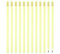 PATIKIL Matite Rotondo, 12Pz Matita in Grafite Hb Triangolare Matite in Legno Gomma per Aula Ufficio Scrittura Disegno Forniture, Giallo