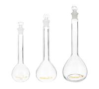 PATIKIL Matraccio Graduato da 50ml 100ml 250ml, Matraccio Graduato Graduata in Vetro Borosilicato 3.3 con Tappo in Vetro Tolleranza 0.24ml per Esperimenti di Laboratorio, Trasparente
