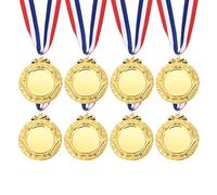PATIKIL Medaglie Premio, 8 Pezzi Primo Secondo Terzo Premio Medaglie Vincitore con Nastri Collo per Eventi Sportivi Competizioni Gare di Ortografia, Larghezza 2.5 Pollici, Oro