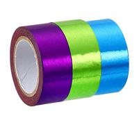 PATIKIL Metallico Washi Nastro 15mm x 5m, 3pz Specchio Arte Carta Nastri Washi Tape Mascheratura Autoadesivo per Fai-da-te Arte Artigianato Avvolgimento, Viola, Chiaro Blu, Verde