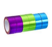 PATIKIL Metallico Washi Nastro 15mm x 5m, 6pz Specchio Arte Carta Nastri Washi Tape Mascheratura Autoadesivo per Fai-da-te Arte Artigianato Avvolgimento, Viola, Chiaro Blu, Verde