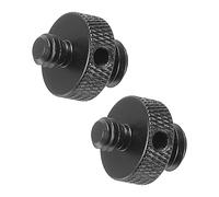 PATIKIL Microfono Stand Adattatore 3/8 Maschio a 1/4 Maschio Filetto Treppiede Vite Adattatore con Foro Doppio Lati Fotocamera Vite per Microfono Treppiede Stand Nero 2pz