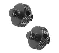 PATIKIL Microfono Supporto Adattatore 1/4 Maschio a 1/4 Maschio Filetto Treppiede Vite Adattatore con Foro Doppio Lati Fotocamera Vite per Microfono Treppiede Stand Nero 2pz