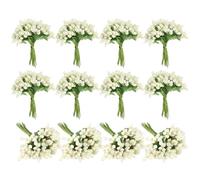 PATIKIL Mini Bacchette Artificiali di Bacche Pip, 144Pz Staminali di Fiori Frutta per Artigianato, Ghirlande, Decorazioni Floreali per Matrimoni, Crema