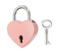 PATIKIL Mini lucchetto a forma di cuore con chiave, (3 x 3,8 cm, rosa) (1 pezzo), lucchetto a forma di cuore in metallo, adatto per ponte amante, anniversario, diario, libro, borsa, portagioie