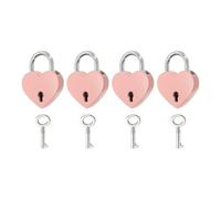 PATIKIL Mini lucchetto a forma di cuore con chiave, (3 x 3,8 cm, rosa) (4 pezzi), lucchetto a forma di cuore in metallo, adatto per ponte amante, anniversario, diario, libro, borsa, portagioie