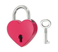 PATIKIL Mini lucchetto a forma di cuore con chiave, (3 x 3,8 cm, rosa scuro) (1 pezzo), lucchetto a forma di cuore in metallo, adatto per ponte amante, anniversario, diario, libro, borsa, portagioie