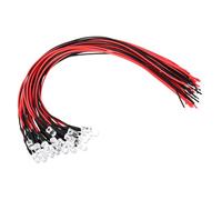 PATIKIL Mini luci LED a diodo da 5 mm, 24 pezzi, 3-6 V CC, pre-cablate, mini lampadine a LED per luci radiocomandate fai da te, colore rosso
