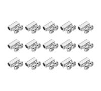 PATIKIL Morsetti per Cavi in Metallo 10x4x5mm, 15 Pz Morsetti per Cavi in Metallo con Doppio Foro da 3mm per Fissaggio Cavi con Viti M3x0.5mm