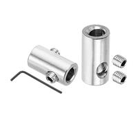 PATIKIL Morsetto per Cavo 5mm Foro Filo Corda Mollette Set, 2pz 304 Inossidabile Acciaio Doppio Fori Blocco Cavo Morsetti Clip con M5 Esagonale Vite Chiave per Cavo Raccordi, Argento