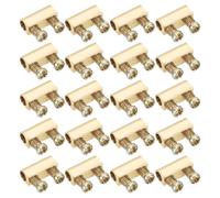 PATIKIL Morsetto per Cavo in Acciaio 5x4x10mm, 20pz Morsetti per Cavo in Ottone a Doppio Foro 3.0mm con Tappo a Vite di Arresto, Tono Ottone