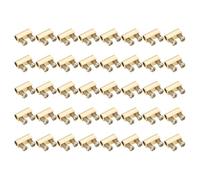 PATIKIL Morsetto per Cavo in Acciaio 5x4x10mm, 40pz Doppio Foro Morsetti per Cavo in Ottone 3.0mm Foro per rigo con Tappo a Vite Finale, Tono Ottone