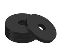 PATIKIL Multi Uso Gomma Distanziatore, 4pz 1.6"OD x 25/64"ID x 0.2"Spessore Antivibranti Isolamento Cuscinetti Gomma Distanziatore Rondella per HVAC Macchinari Bulloni Auto Accessori Nero