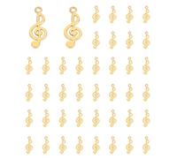 PATIKIL Musicale Avviso Ciondolo 50pz Lega Musica Tema Strumento Pendente per Fai da Te Artigianato Luce Oro 1 x 0.4