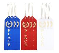 PATIKIL Nastri premio, 9 nastri per il primo al 3° vincitore con carta uniforme e corda per risultati anche per competizioni, 3 colori