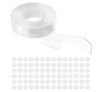 PATIKIL Nastro Adesivo Doppia Faccia Resistente, Trasparente Nano Adesivo Montaggio Per Appendere Decorazioni, 1 Rotolo 5mx20mmx1mm Striscia & 100 Pz 8mmx1mm Cerchi