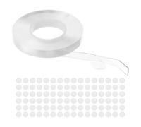 PATIKIL Nastro biadesivo resistente, nastro adesivo nano trasparente per appendere quadri, decorazioni murali, 1 rotolo 5 m x 10 mm x 1 mm e 200 pezzi 8 mm x 1 mm cerchio