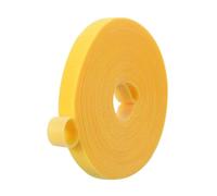 PATIKIL Nastro con Gancio e Passante 0,6" x 33Ft, Strisce Nylon Bifacciali, Fascette Cavi Riutilizzabili, Rotolo Nastro Multiuso Gestione Cavi, Fissaggio per Casa e Ufficio, Giallo