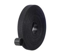 PATIKIL Nastro con Gancio e Passante 0,6" x 33Ft, Strisce Nylon Bifacciali, Fascette Cavi Riutilizzabili, Rotolo Nastro Multiuso Gestione Cavi, Fissaggio per Casa e Ufficio, Nero