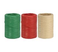 PATIKIL Nastro di Rafia 100M, 3 Rotoli Corda di Carta Imballaggio Naturale per Confezioni Uncinetto Decorazioni Natalizie Multicolore