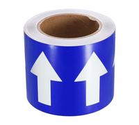 PATIKIL Nastro Direzionale Freccia per Flusso, Adesivi per Identificazione Tubazioni Marcatura Identificativa Tubi per Etichettatura del Flusso Tubi, Bianco su Blu (20M x 100mm)