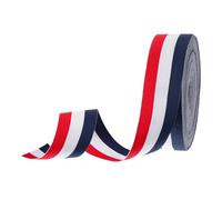 PATIKIL Nastro Grosgrain a Righe Rosso Bianco Blu Navy 1-5/8", 25 Iarde Tessuto Poliestere Nastro a Righe Artigianato Design a Doppio Faccia per Fare Fiocchi Confezioni Regalo Natalizie