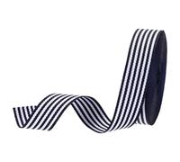 PATIKIL Nastro In Gros-Grain A Righe Blu Marino E Bianco 3/4" Design Doppia Faccia In Poliestere 10 Yard Per Fiocchi Confezione Regalo Decorazioni Natalizie Fai Da Te