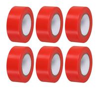 PATIKIL Nastro Segnaletico 1.2" x98', Confezione da 6 Nastri in PVC Non Adesivo Neon per Delimitare Confini di Rilevamento degli Alberi, Sentieri All'Aperto, Rosso