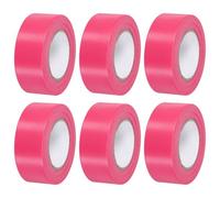 PATIKIL Nastro Segnaletico 1" x98', Confezione da 6 Rotoli Nastro Segnaletico Neon in PVC Non Adesivo per Delimitare Confini di Rilevamento degli Alberi, Percorsi Esterni, Rosa Rossa
