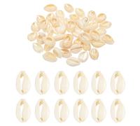 PATIKIL Naturale Conchiglia Ciondolo 50pz Ovale Tinta Conchiglie Artigianato Pendenti Aperto Retro Capesante Conchiglia Perline con Foro per Collana Oceano Gioielli Creazione Bianco