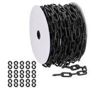 PATIKIL Nera 92 ft 8mm Catena di Sicurezza Grande in Plastica Lunga | per Controllo della Folla riga di Attesa Parcheggio Recinzione Cancello Concerto, Catena in Plastica