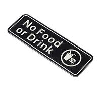 PATIKIL No Food Or Drinks Cartello, Acrilico 9"x3" Auto Adesivo Porta Muro Cartello Adesivo per Ufficio Affari Magazzino Negozio, Nero