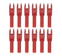 PATIKIL Nocche per Frecce di Tiro con L'Arco 4.2mm, 12 Pezzi Nocche di Ricambio in Plastica per Code di Freccia per Caccia Tiro con Arco Composto Ricurvo, Rosso