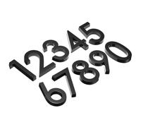 PATIKIL Numeri di Casa 3D Numeri Casella Postale 0-9 per Esterno, 10pz Indirizzo Porta Numeri Metallo Lettera Autoadesiva per Casa Appartamento Ufficio Camera Albergo, Nero