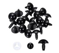 PATIKIL Occhi di Sicurezza 18mm 20 Pezzi Occhi in Plastica per Artigianato con Pellicola Protettiva E Rondelle per Animali di Peluche Giocattoli all'Uncinetto Bambole Creazioni Nero