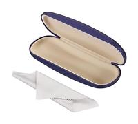PATIKIL Occhiali Custodia, PU Pelle Duro Conchiglia Portatile Protettivo Conciso Unisex Occhiali Supporto Protettore con Panno Pulizia per Occhiali Occhiali Sole, Blu
